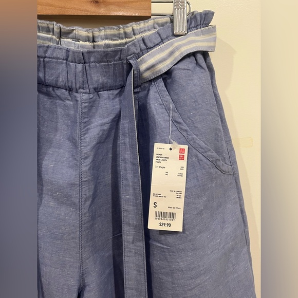 UNIQLO LINEN BLENDED KNEE LENGTH PANTS - Picture 2 of 3